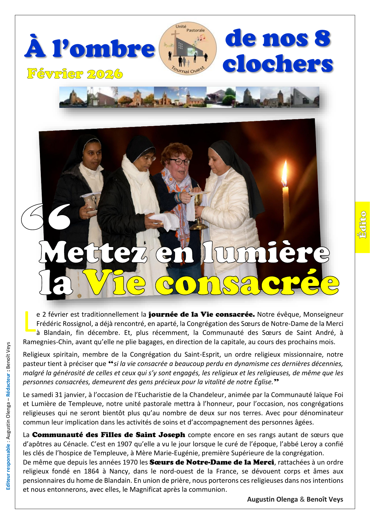 Couverture de la feuille paroissiale de février 2026